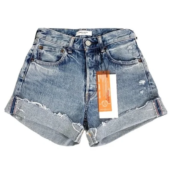 MOUSSY VINTAGE Upland Cut Off Denim Shorts SIZE 23 NWT - Picture 5 of 13